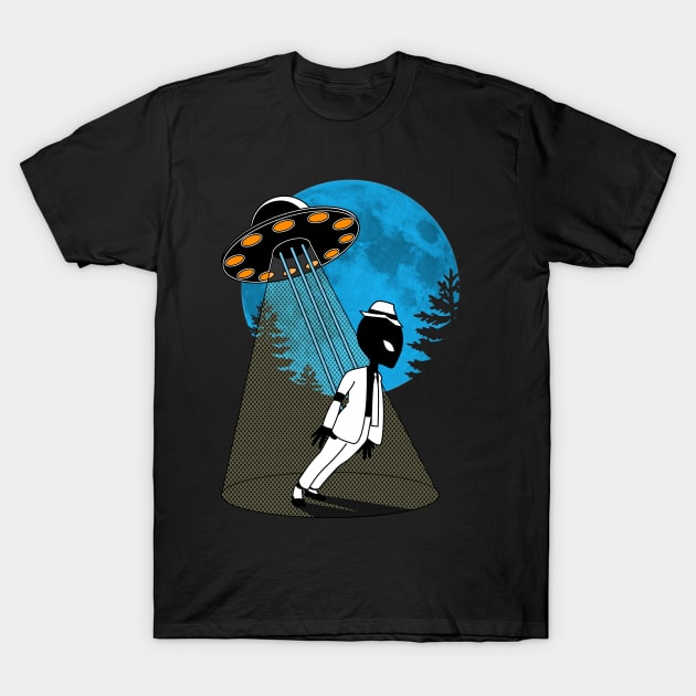 Anti-Gravity Funny 80's Alien Ufo E.T. Flying Saucer King Of Pop Alien Parody T-Shirt by BoggsNicolas